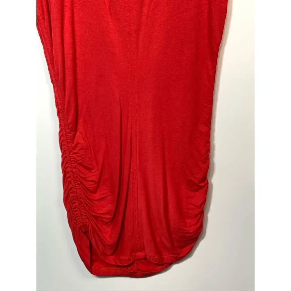 Cabi Women's Limited Edition Cap Sleeve Ruched Whistle Tunic Top Red Size Small